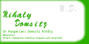 mihaly domsitz business card