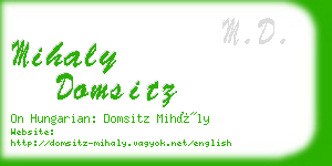 mihaly domsitz business card